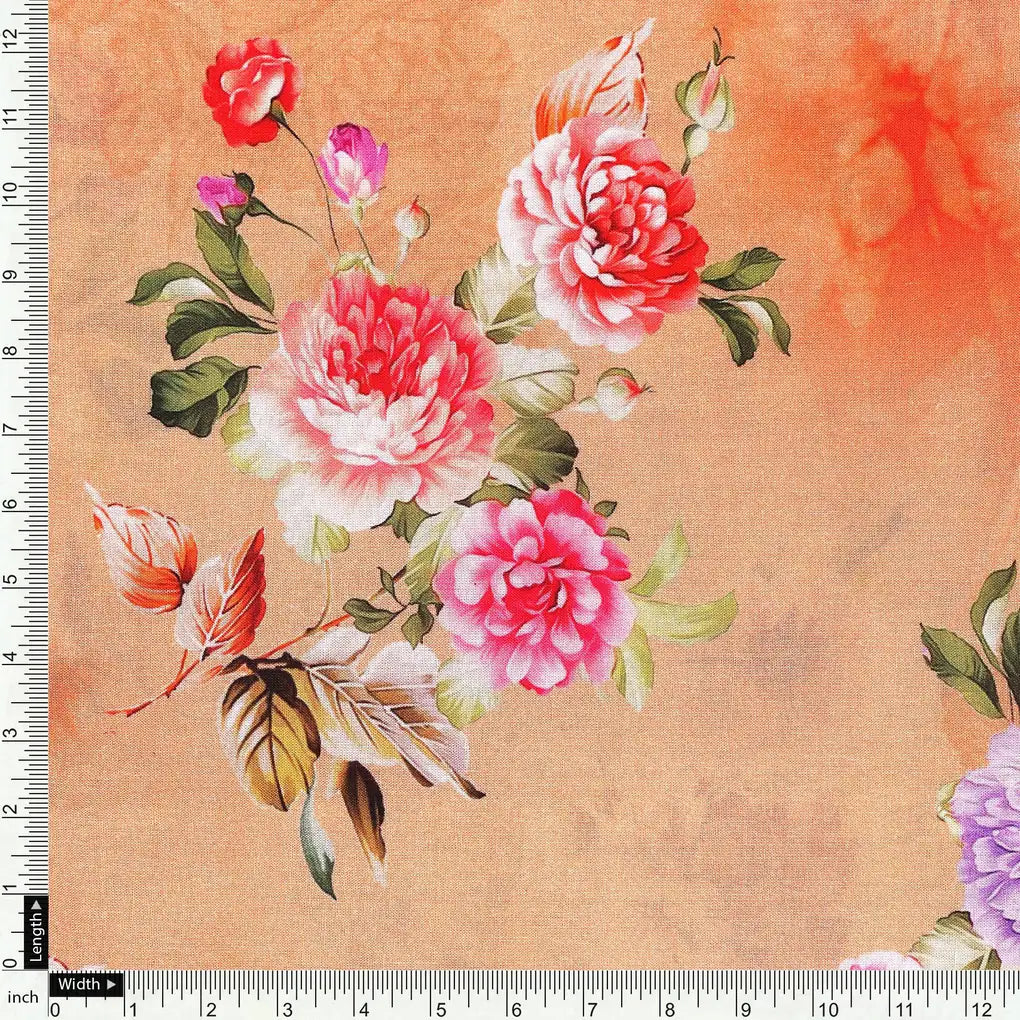 Bloom Pink Forest Flower Digital Printed Fabric - Pure Cotton - FAB VOGUE Studio®