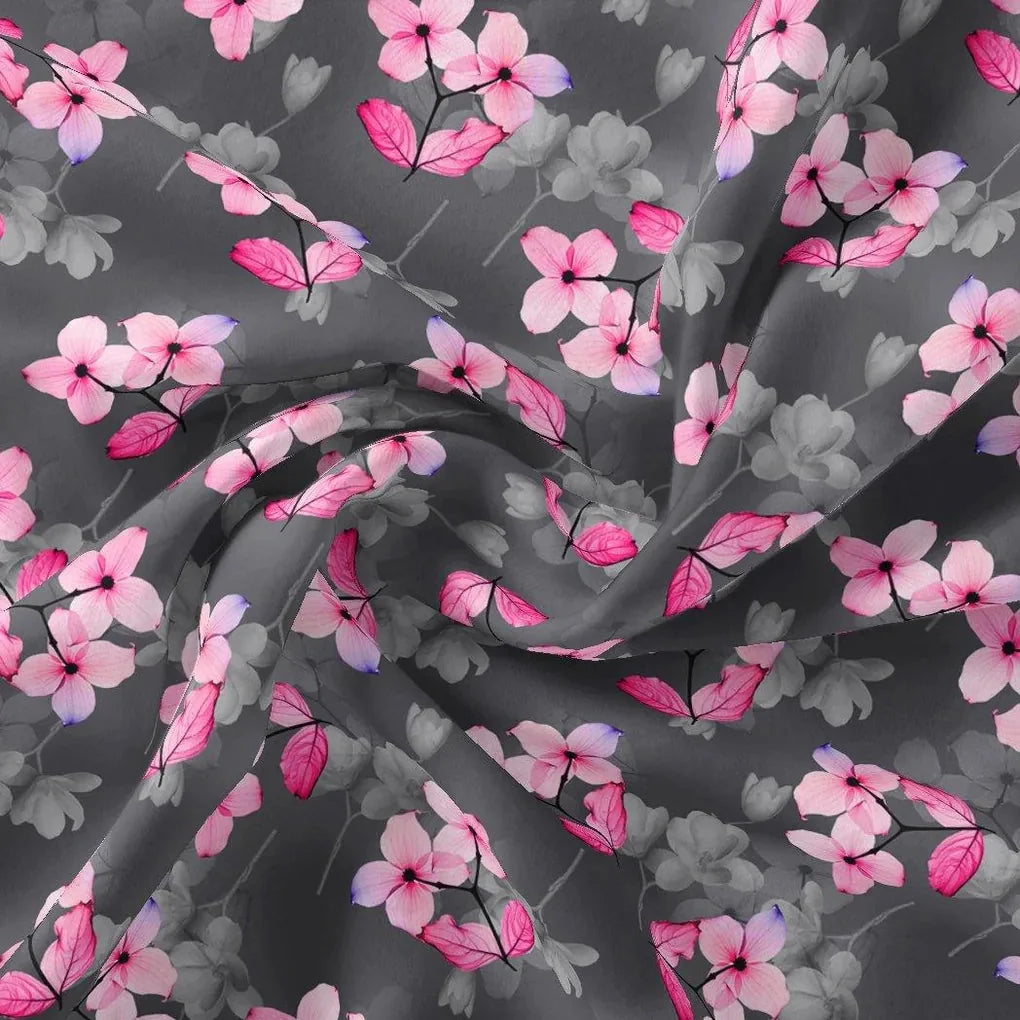Pink Orchid Flower With Grey Background Digital Printed Fabric - Cotton – pco 0 ta08291p 108 pink orchid flower with grey background digital printed fabric cotton 1