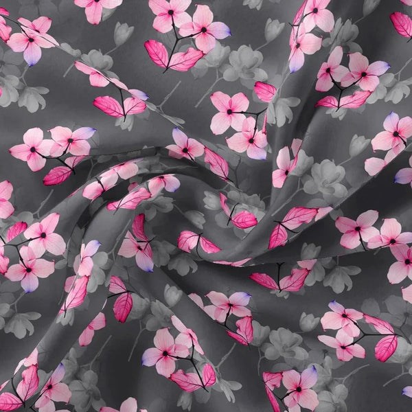 Pink Orchid Flower With Grey Background Digital Printed Fabric - Cotton – pco 0 ta08291p 108 pink orchid flower with grey background digital printed fabric cotton 1