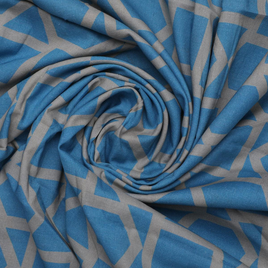 Harlequin Square And Hexagon Digital Printed Fabric - Pure Cotton - FAB VOGUE Studio®