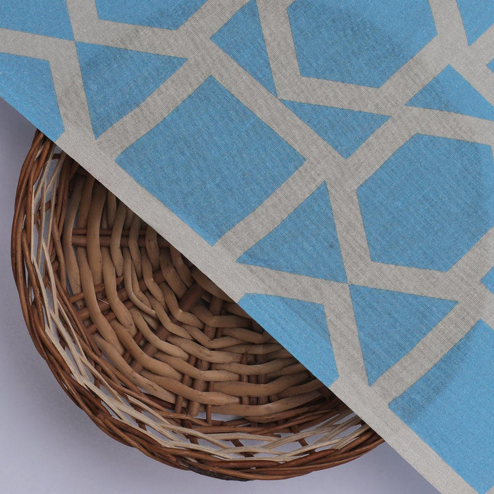 Harlequin Square And Hexagon Digital Printed Fabric - Pure Cotton - FAB VOGUE Studio®