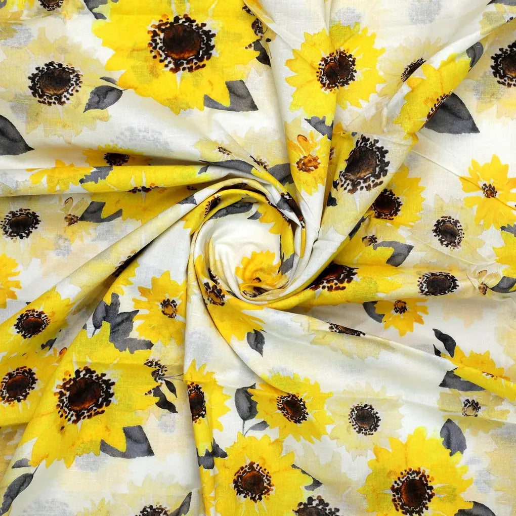 Morden Classic Yellow Sunflower Digital Printed Fabric - Cotton – pco 0 ta08303p 108 morden classic yellow sunflower digital printed fabric cotton 1