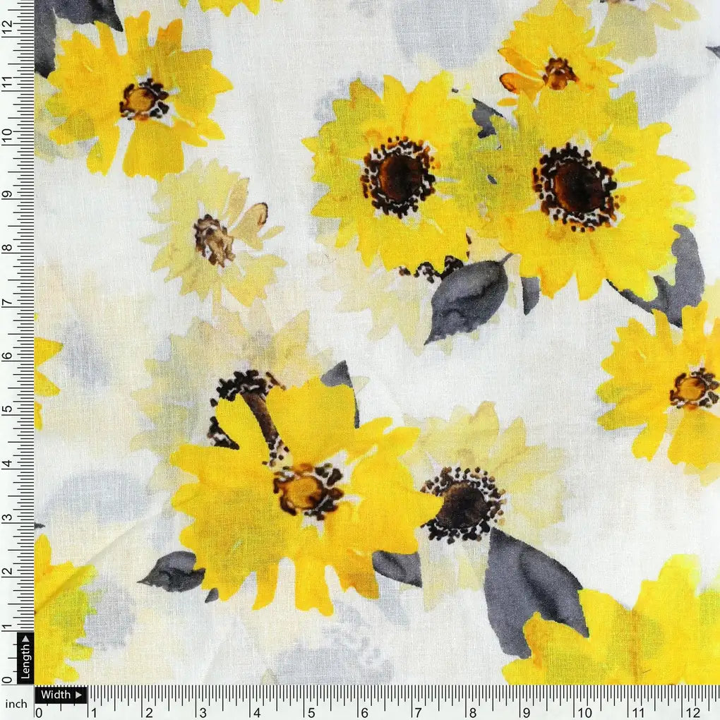 Morden Classic Yellow Sunflower Digital Printed Fabric - Cotton – pco 0 ta08303p 108 morden classic yellow sunflower digital printed fabric cotton 4