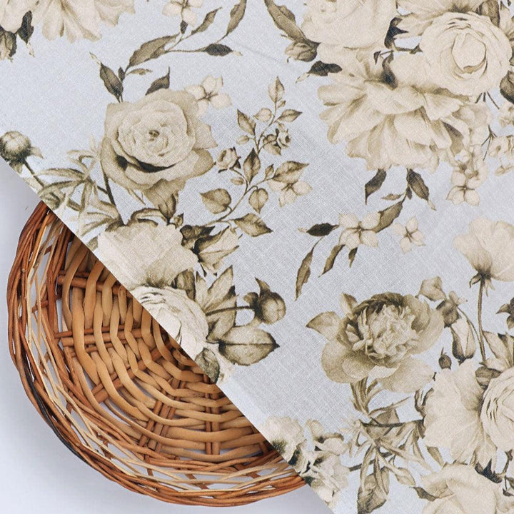 Floral Bright Golden Floral Digital Printed Fabric - Pure Cotton - FAB VOGUE Studio®
