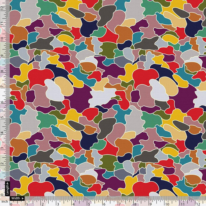 Colourful Marble Abstract Art Digital Printed Fabric - Cotton - FAB VOGUE Studio®
