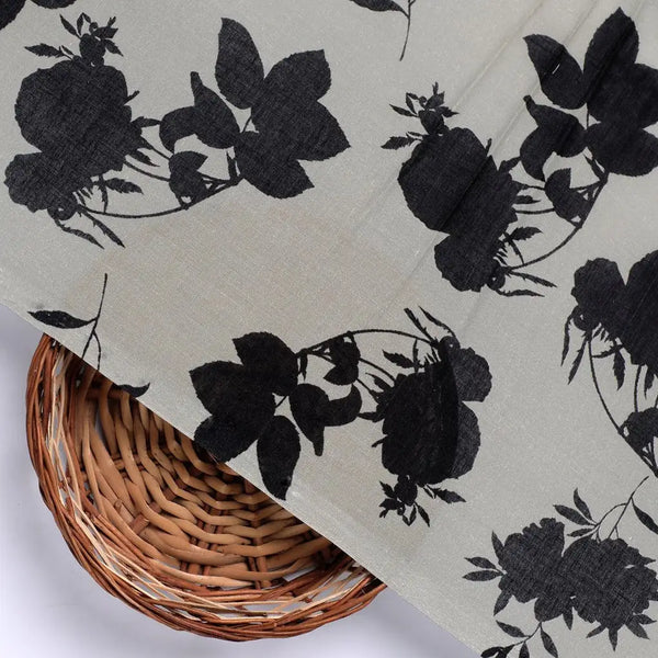 Black Floral Flower Digital Printed Fabric - Pure Cotton – pco 0 ta08505 108 black floral flower digital printed fabric pure cotton 2 - alternate view