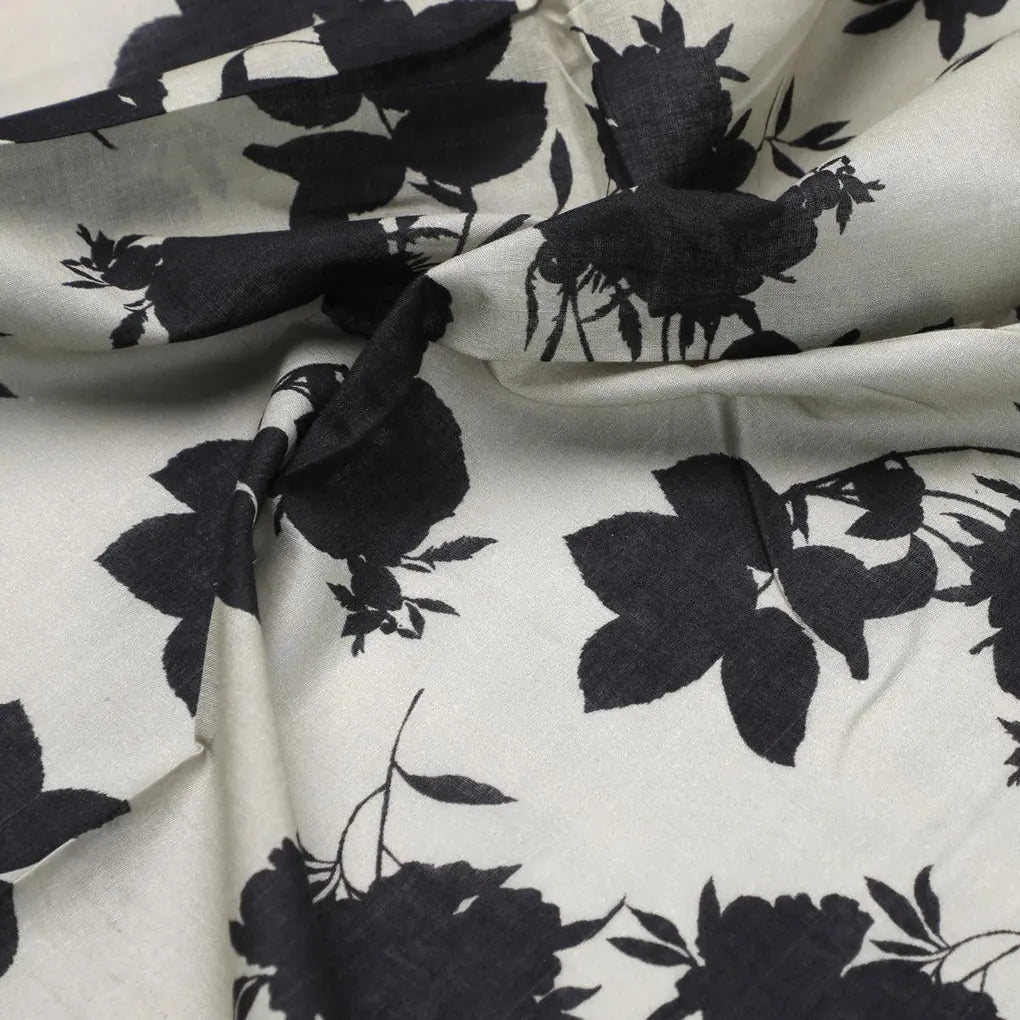 Black Floral Flower Digital Printed Fabric - Pure Cotton – pco 0 ta08505 108 black floral flower digital printed fabric pure cotton 3