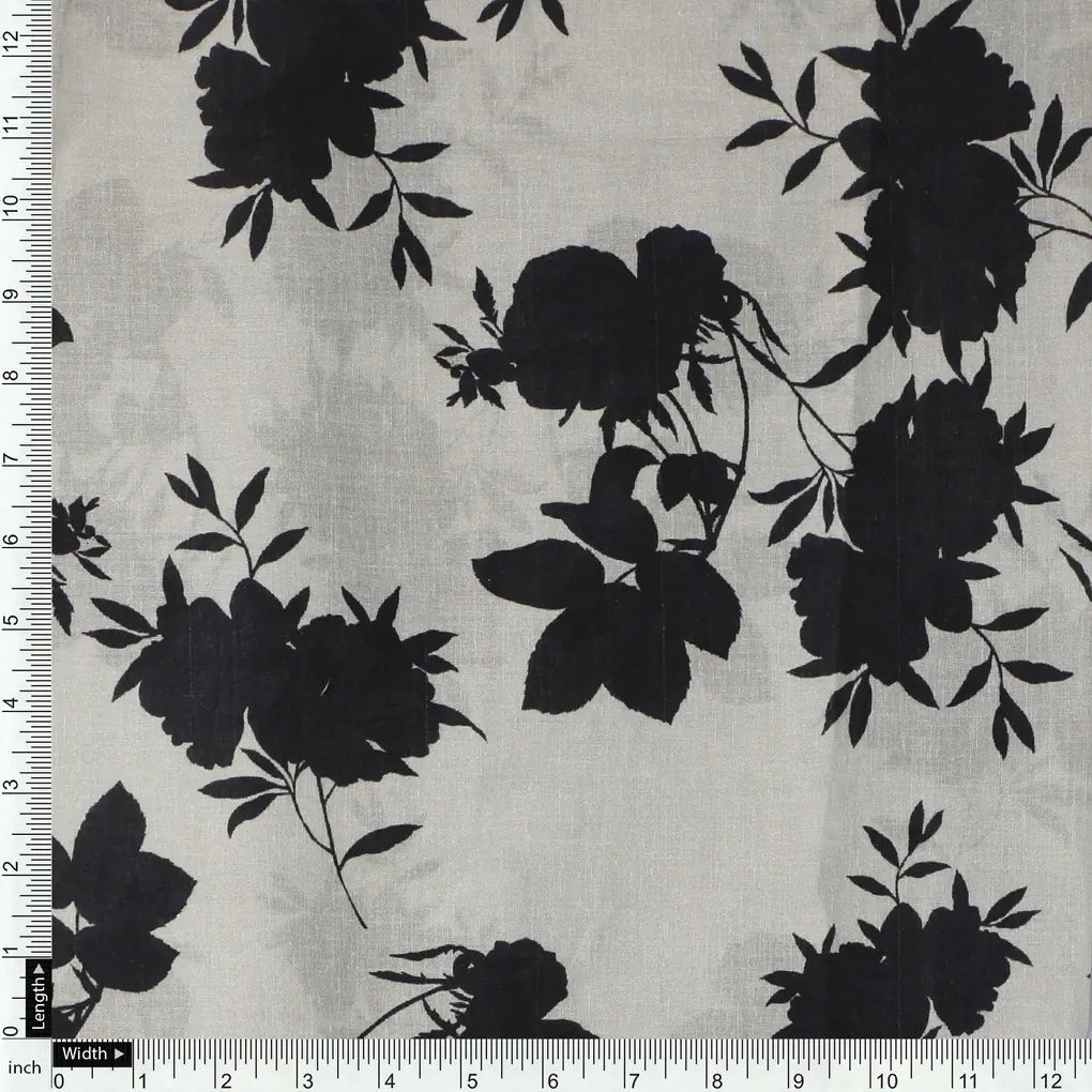Black Floral Flower Digital Printed Fabric - Pure Cotton – pco 0 ta08505 108 black floral flower digital printed fabric pure cotton 4