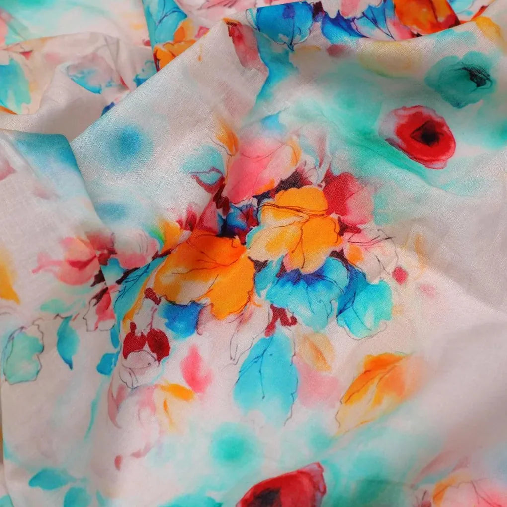 Rainbow Colourful Tulip Roses Digital Printed Fabric - Pure Cotton – pco 0 ta08523p4 108 rainbow colourful tulip roses digital printed fabric pure cotton 3