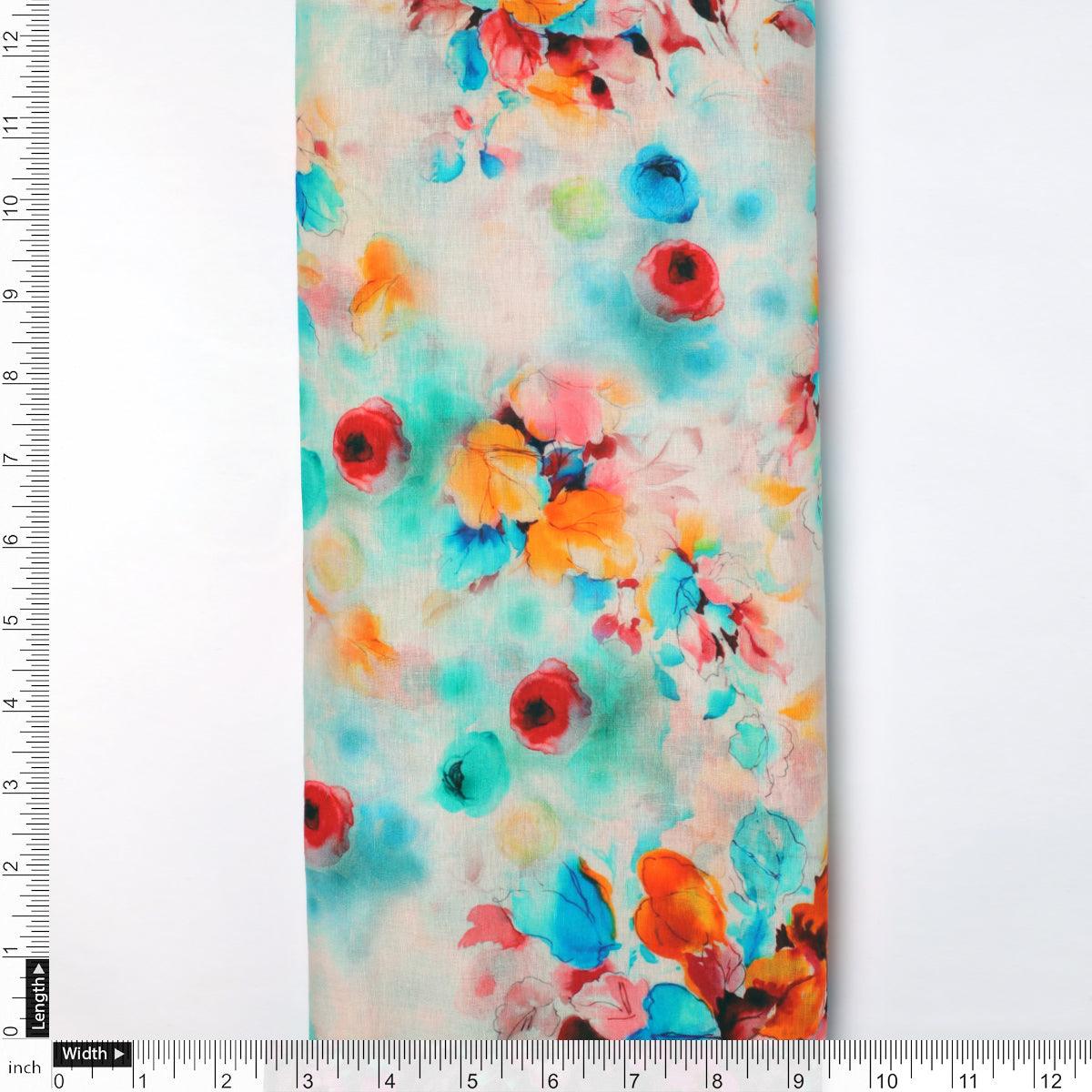 Rainbow Colourful Tulip Roses Digital Printed Fabric - Pure Cotton – pco 0 ta08523p4 108 rainbow colourful tulip roses digital printed fabric pure cotton 4