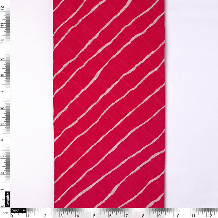 Lovely Pink Gradient Strips Wave Digital Printed Fabric - Pure Cotton - FAB VOGUE Studio®