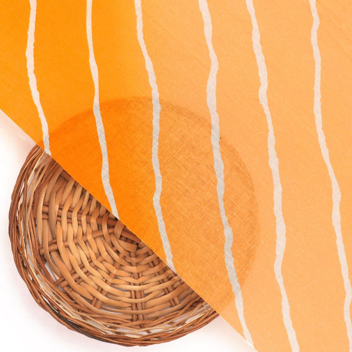 Decorative Yellow Gradient Strips Wave Digital Printed Fabric - Pure Cotton - FAB VOGUE Studio®