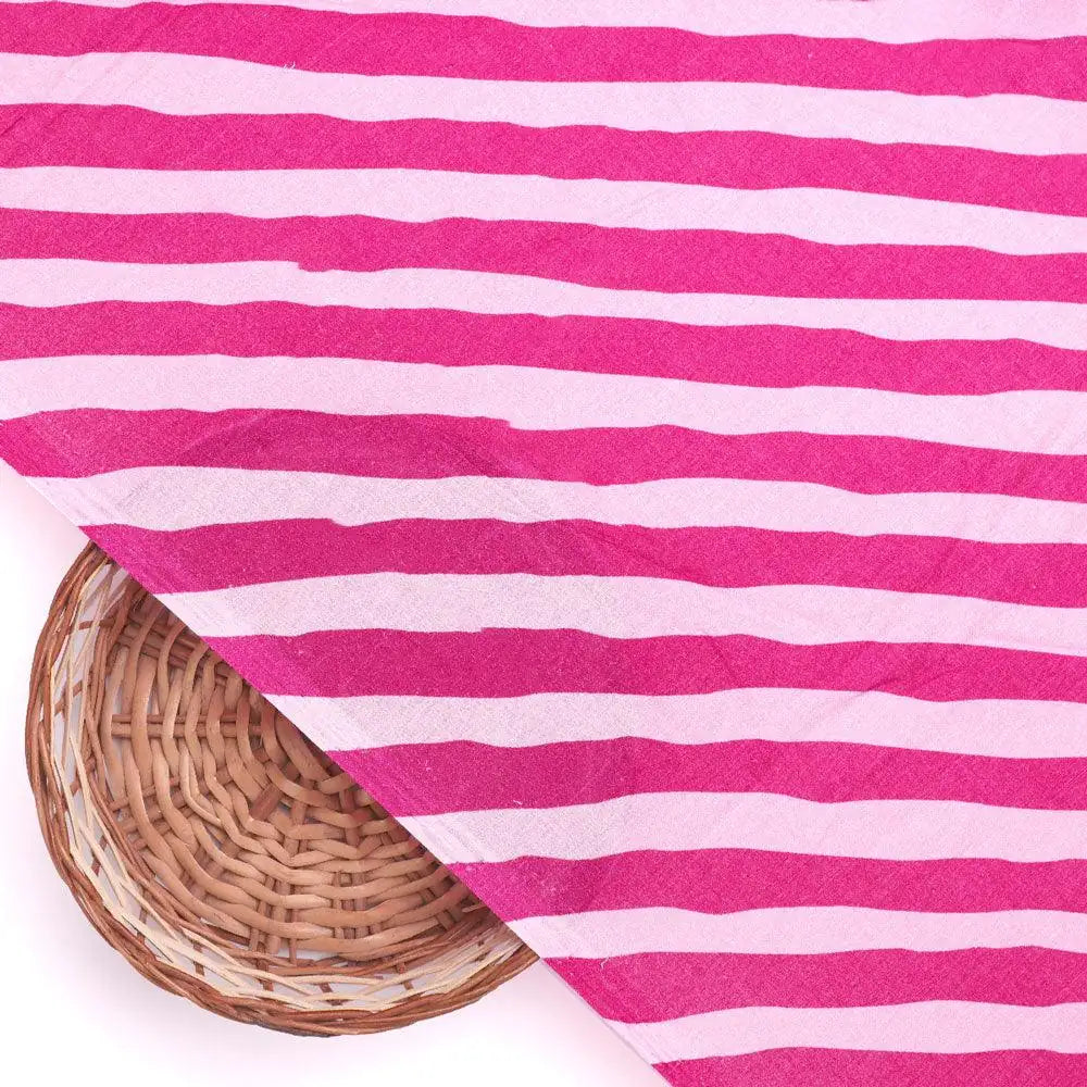 Pink Breton Stripes Pattern Digital Printed Fabric - Pure Cotton – pco 0 ta08570p8 108 pink breton stripes pattern digital printed fabric pure cotton 2