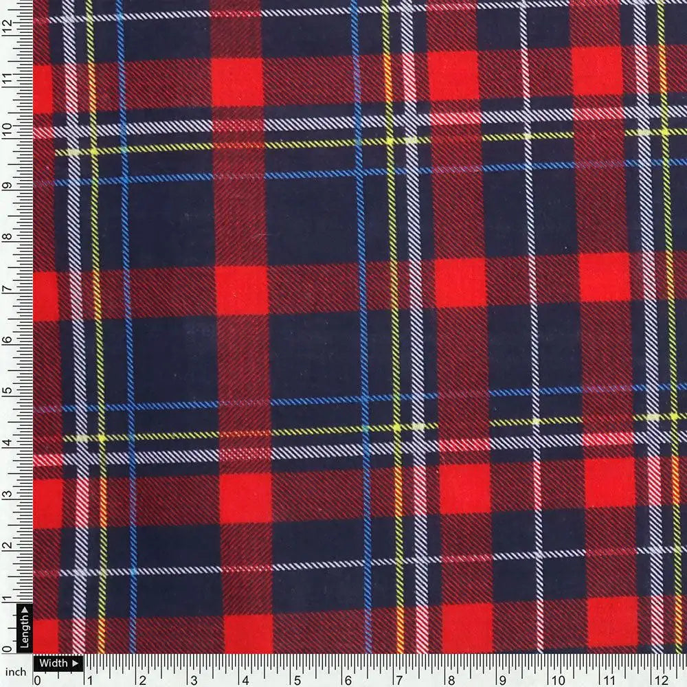 Gingham Pattern With Red And Blue Colour Digital Printed Fabric - Pure Cotton – pco 0 ta08596 108 gingham pattern with red and blue colour digital printed fabric pure cotton 4