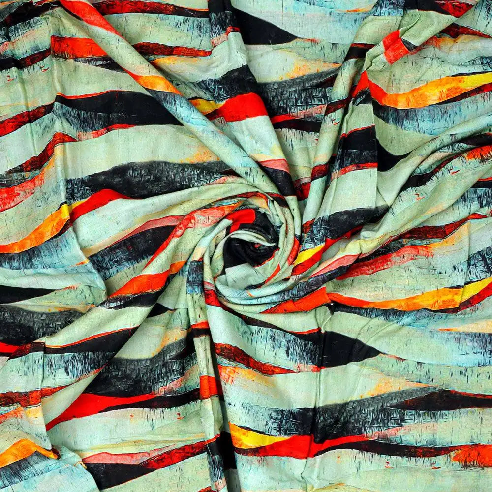 Hawaaian Waving Watercolour Digital Printed Fabric - Pure Cotton – pco 0 ta08617 108 hawaaian waving watercolour digital printed fabric pure cotton 1