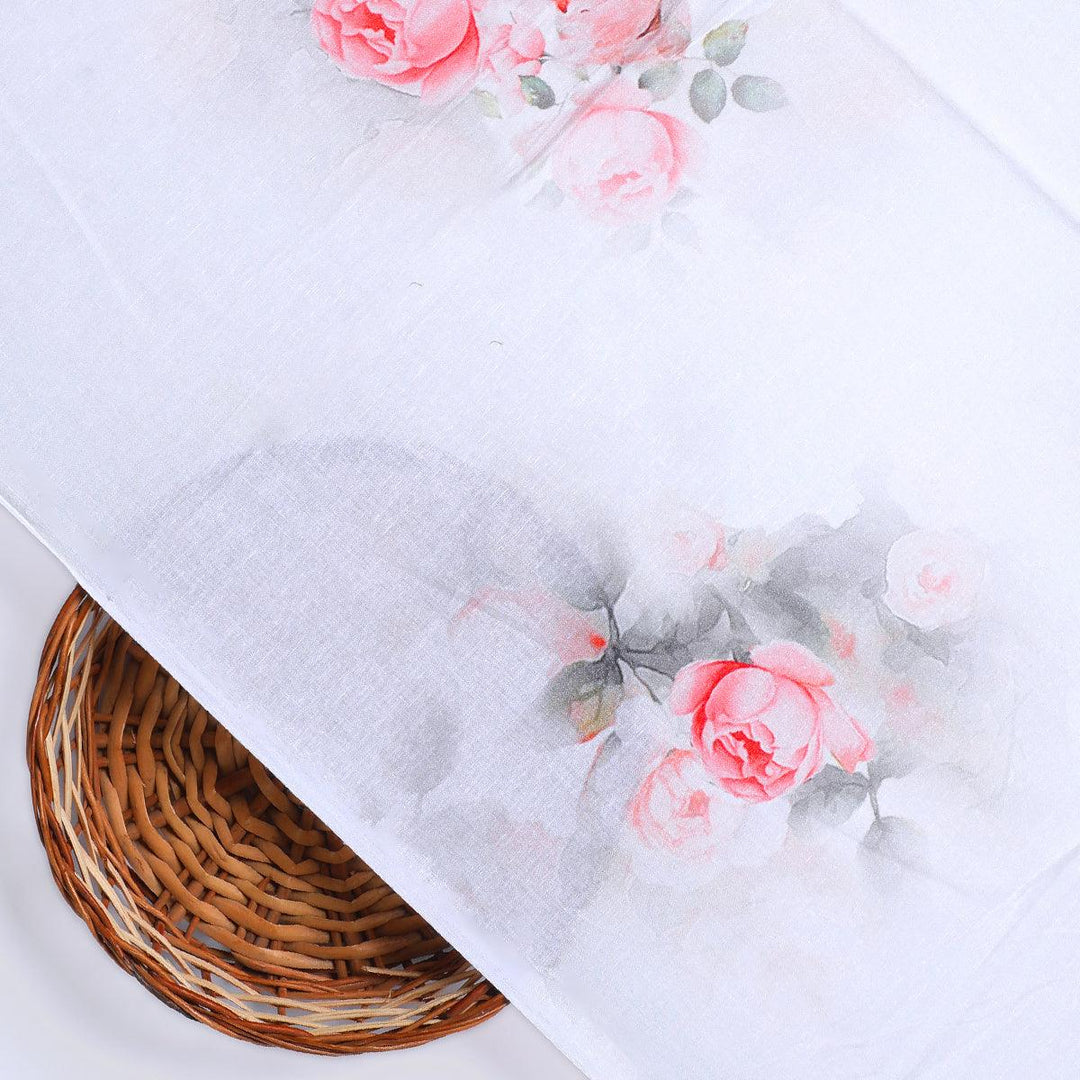 Beautiful Summer Peony Bunch Digital Printed Fabric - Pure Cotton - FAB VOGUE Studio®