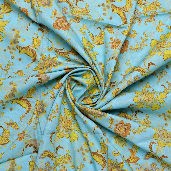 Royal Golden Flower Branch Digital Printed Fabric - Pure Cotton – pco 0 ta08684 108 royal golden flower branch digital printed fabric pure cotton 1