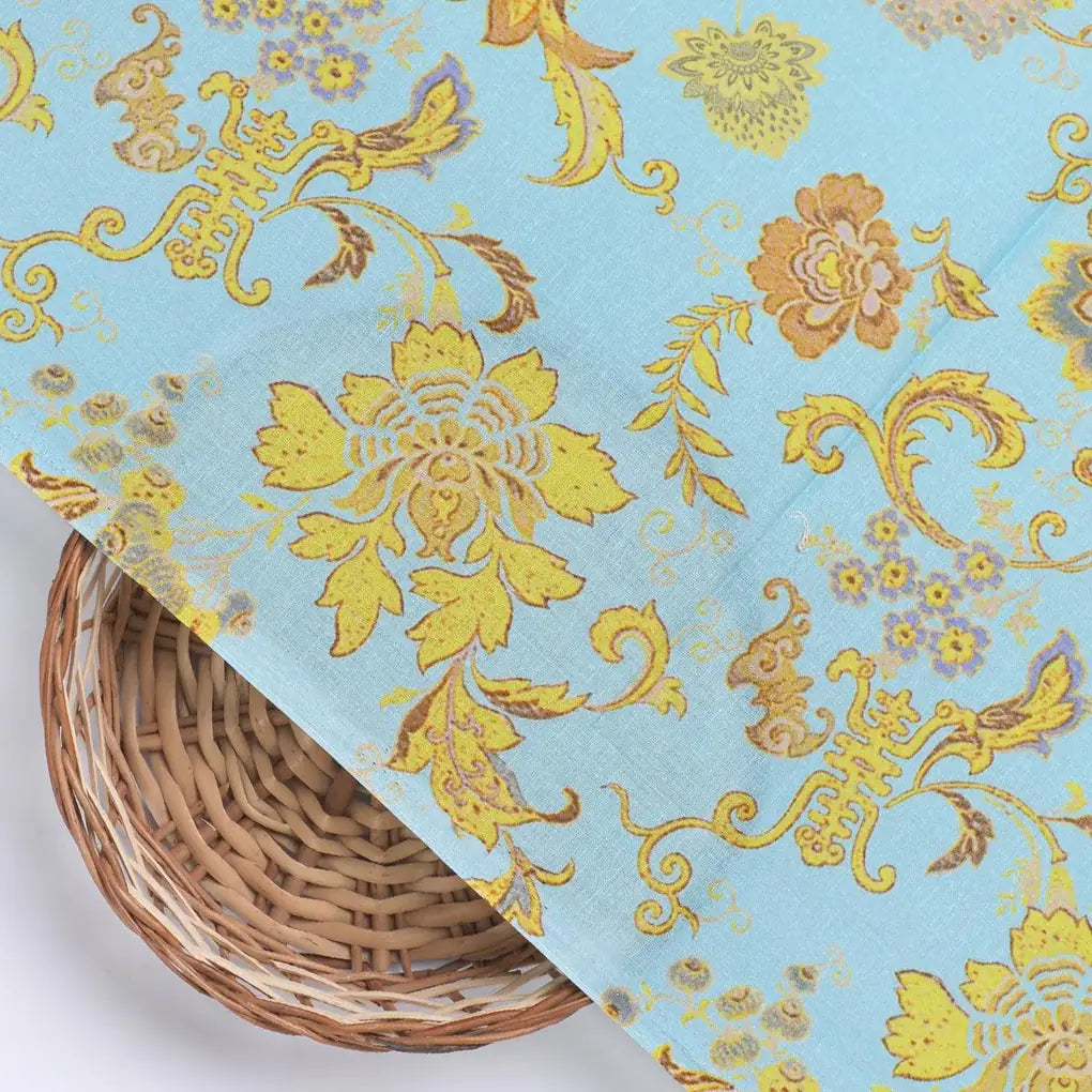 Royal Golden Flower Branch Digital Printed Fabric - Pure Cotton – pco 0 ta08684 108 royal golden flower branch digital printed fabric pure cotton 2