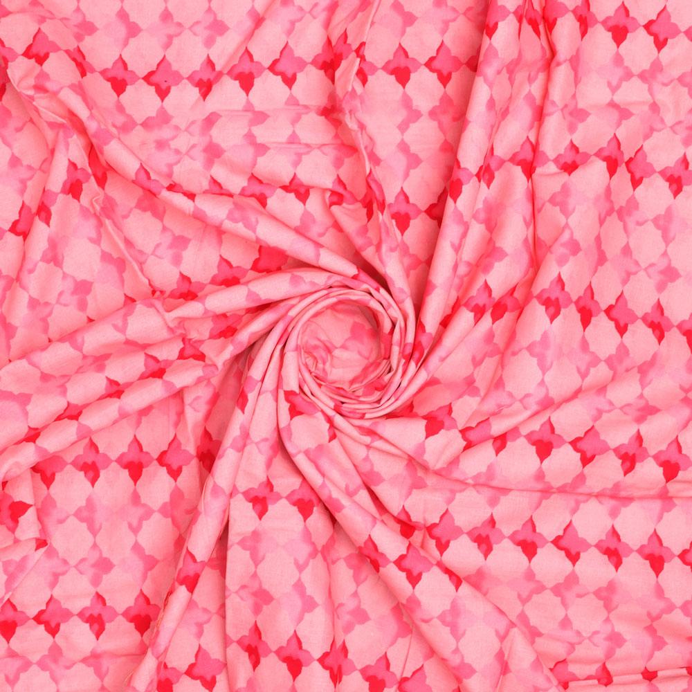 Lattice Star Patterns Digital Printed Fabric - Pure Cotton - FAB VOGUE Studio®