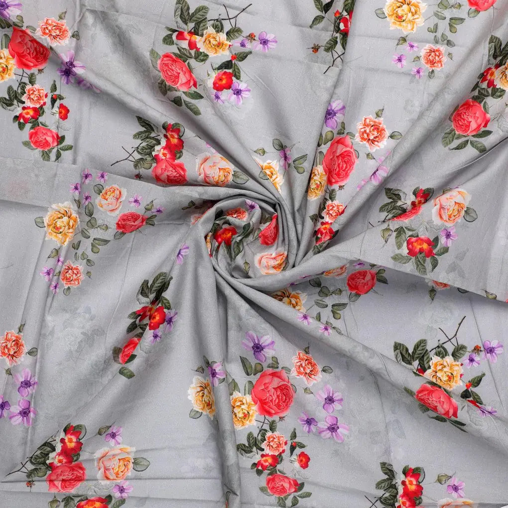 Natural Colourful Roses Digital Printed Fabric - Pure Cotton – pco 0 ta08737 108 natural colourful roses digital printed fabric pure cotton 1