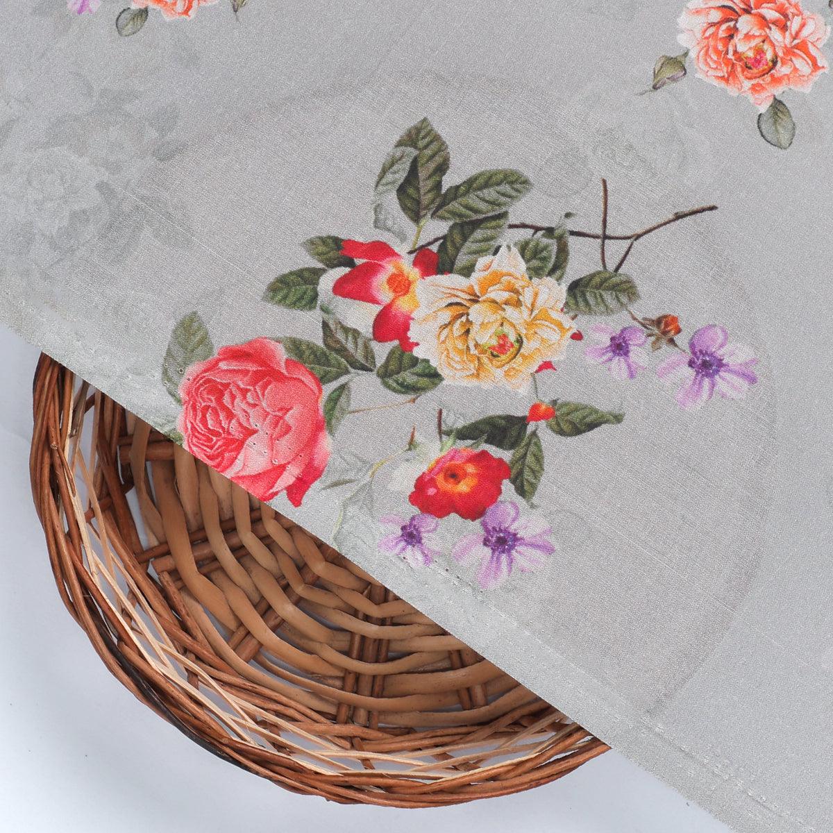 Natural Colourful Roses Digital Printed Fabric - Pure Cotton - FAB VOGUE Studio®