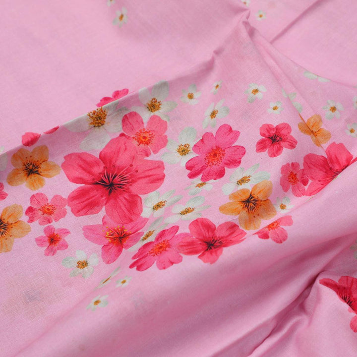Lovely Pinkish Chintz Flower Digital Printed Fabric - Pure Cotton - FAB VOGUE Studio®