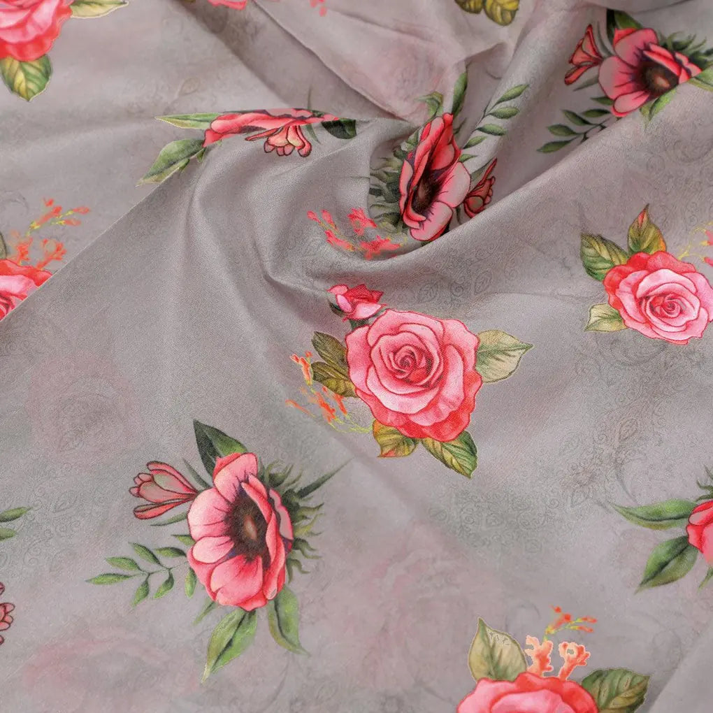 Pink Buttercup Flower Bunch Digital Printed Fabric - Pure Cotton – pco 0 ta08788 108 pink buttercup flower bunch digital printed fabric pure cotton 3