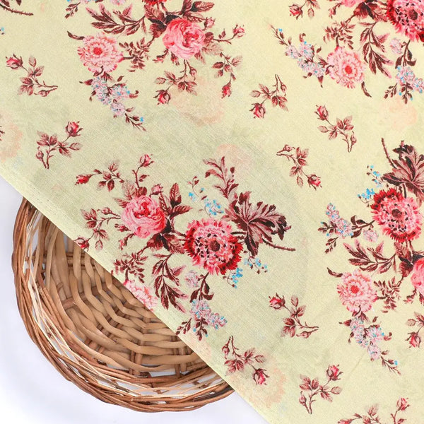 Chrysanthemum And Roses Bunch Digital Printed Fabric - Pure Cotton – pco 0 ta08795 108 chrysanthemum and roses bunch digital printed fabric pure cotton 2 - alternate view