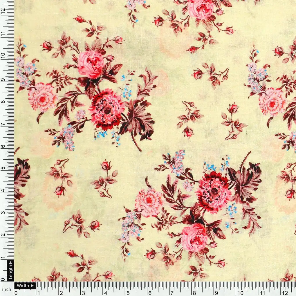 Chrysanthemum And Roses Bunch Digital Printed Fabric - Pure Cotton – pco 0 ta08795 108 chrysanthemum and roses bunch digital printed fabric pure cotton 4