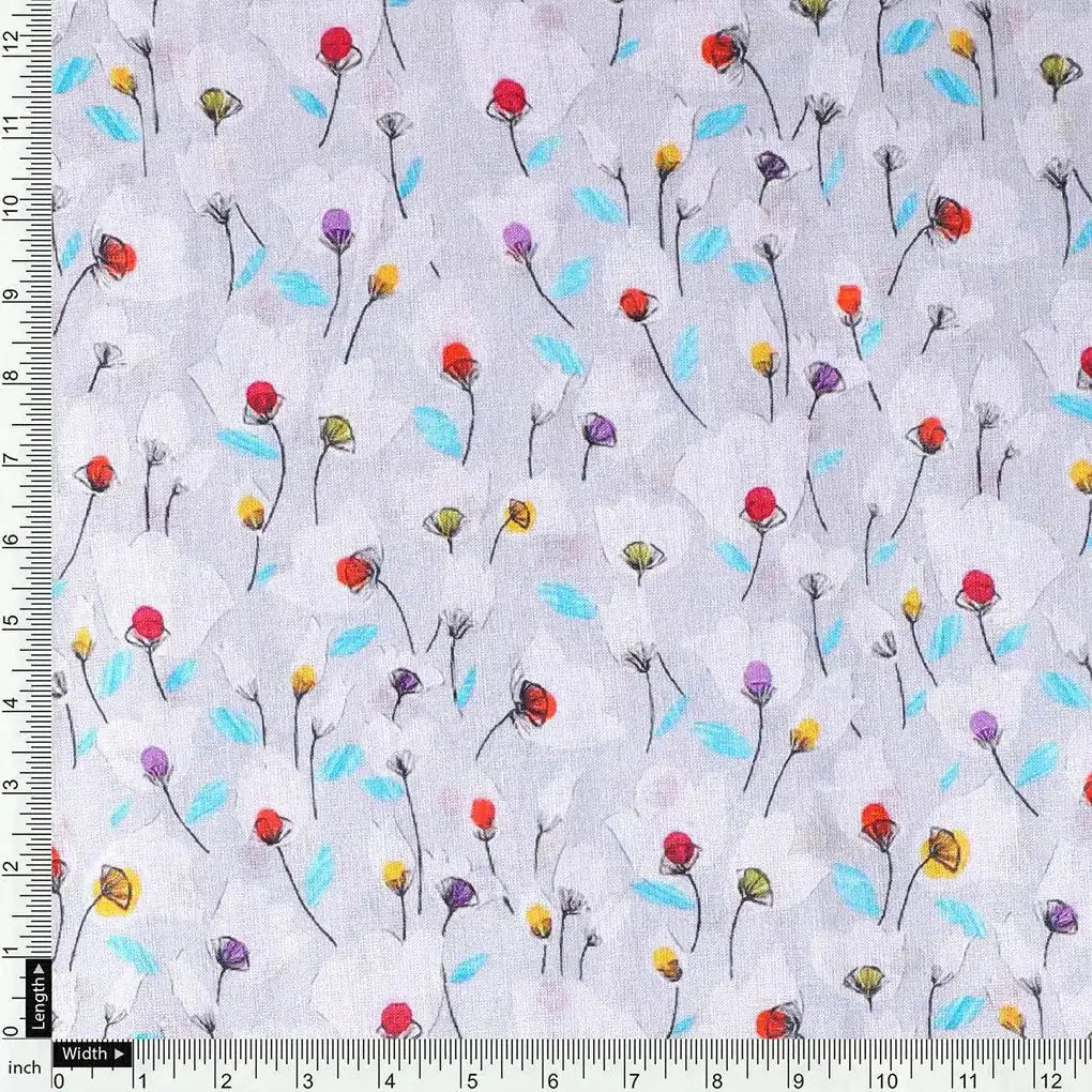Colourful Flower Chintz With Small Leaves Digital Printed Fabric - Pure Cotton – pco 0 ta08798 108 colourful flower chintz with small leaves digital printed fabric pure cotton 4