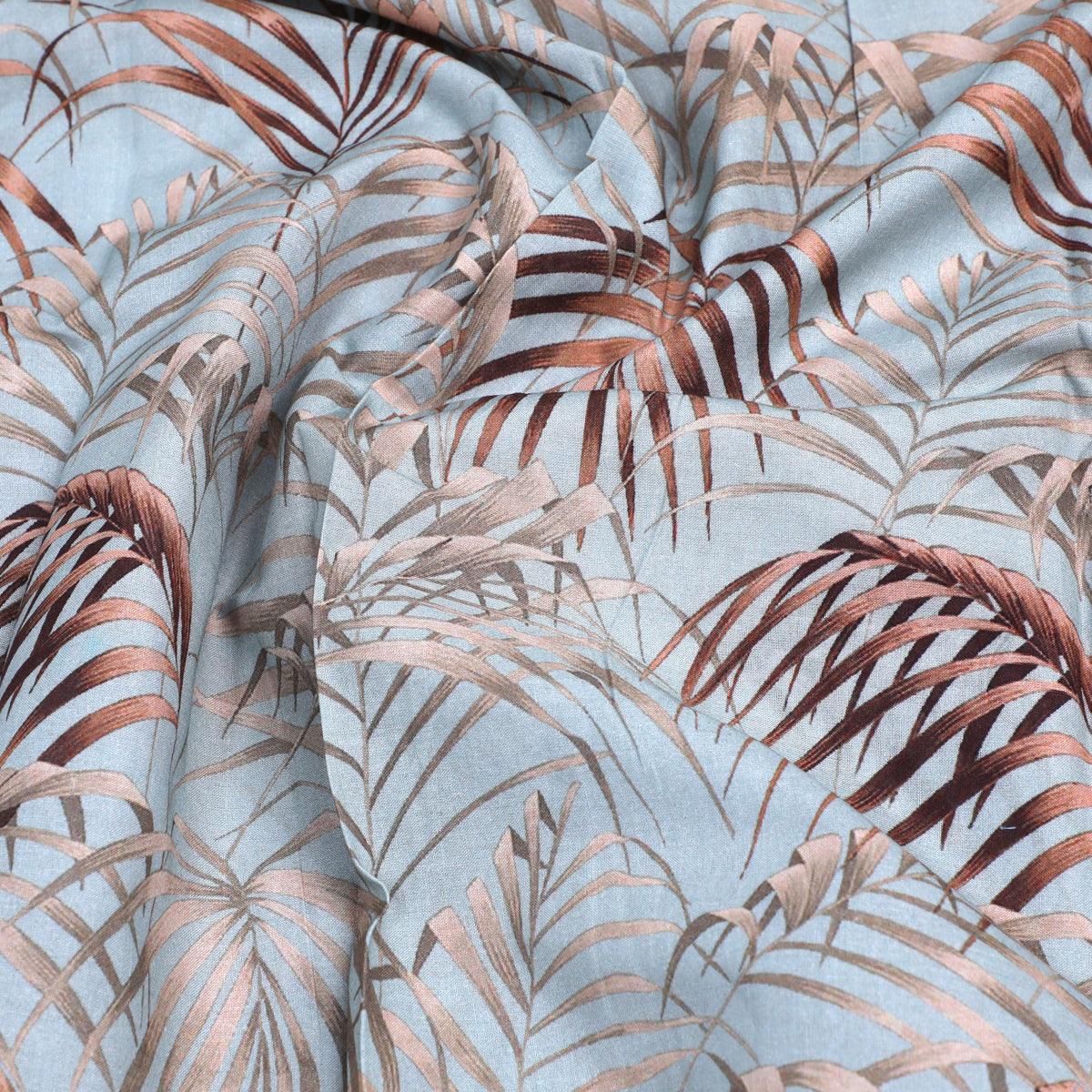 Tropical Garden Leaves Digital Printed Fabric - Pure Cotton - FAB VOGUE Studio®
