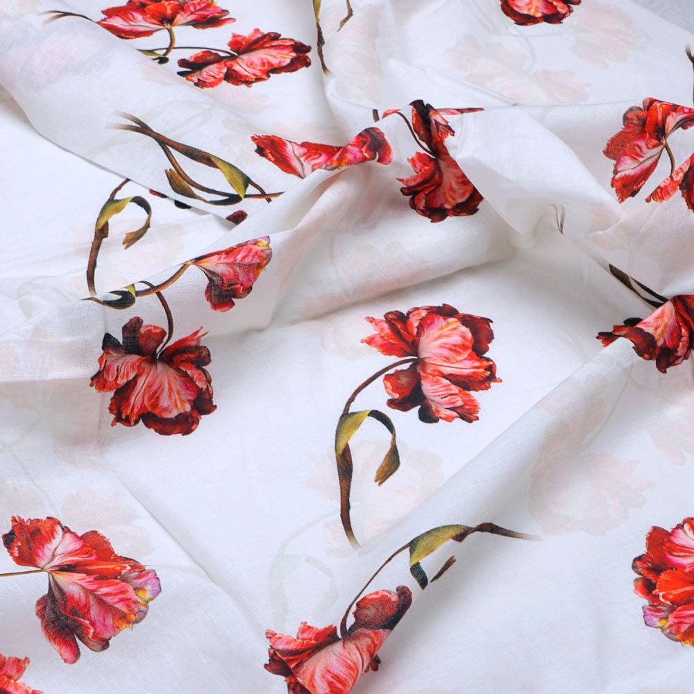 Dark Red Flower Printed Pure Cotton Fabric Material – pco 0 ta08946a2 108 dark red flower printed pure cotton fabric material 1