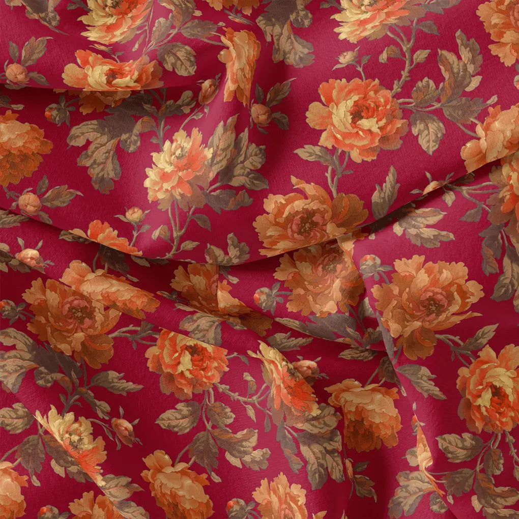 Saddlebrown Floral Pure Cotton Printed Fabric Material – pco 0 ta09294p8 108 saddlebrown floral pure cotton printed fabric material 3