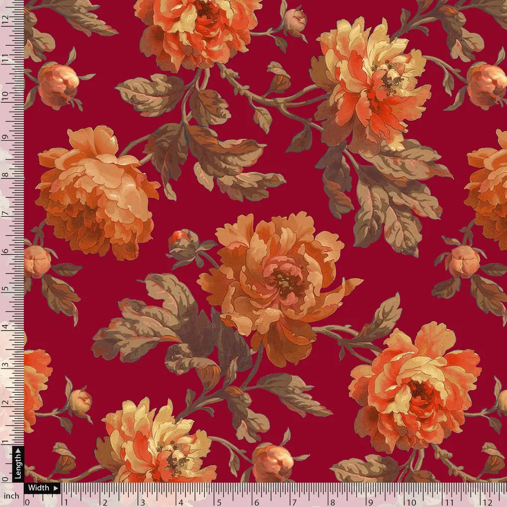 Saddlebrown Floral Pure Cotton Printed Fabric Material – pco 0 ta09294p8 108 saddlebrown floral pure cotton printed fabric material 5