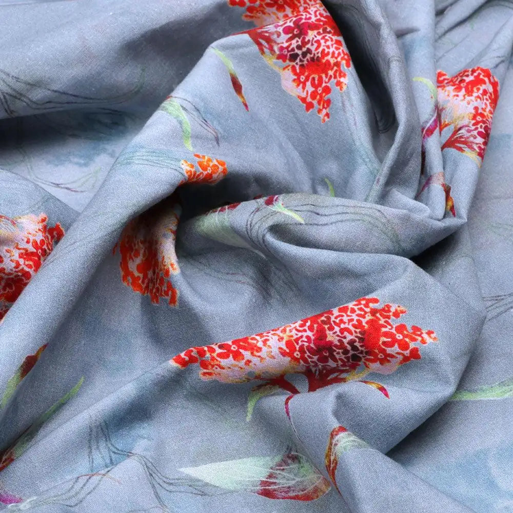 Watercolour Brown And Gray Colour Colico Flower Digital Printed Fabric - Pure Cotton – pco 0 ta09631pj 108 watercolour brown and gray colour colico flower digital printed fabric pure cotton 1