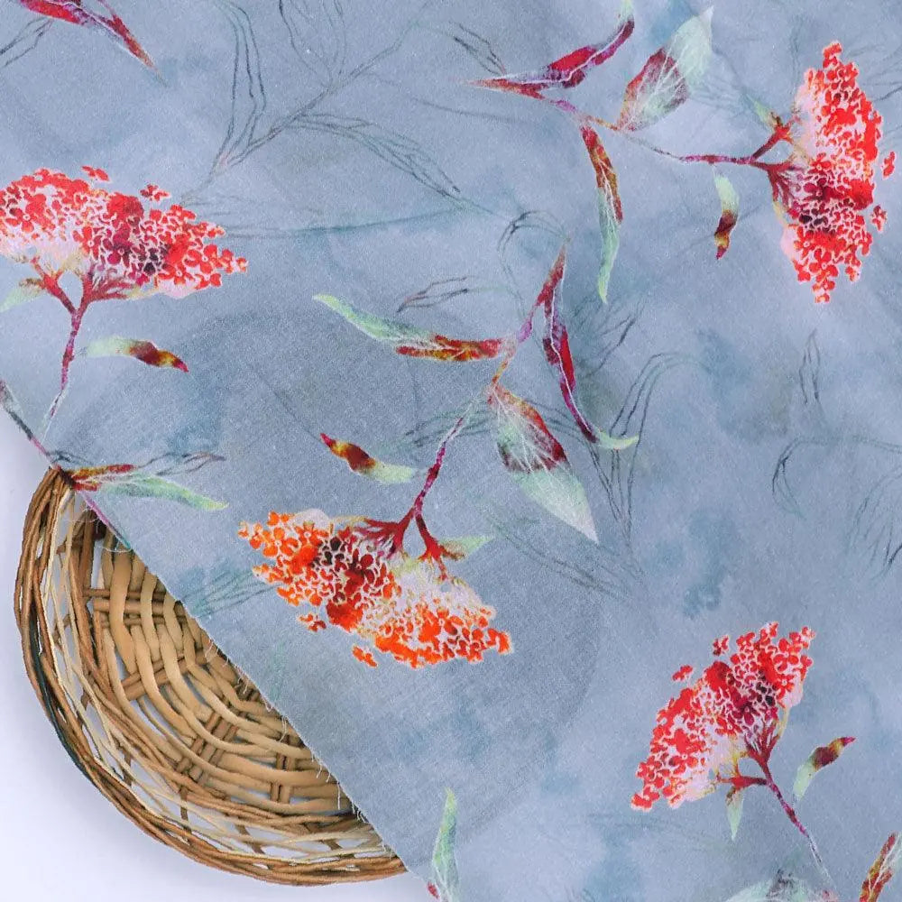 Watercolour Brown And Gray Colour Colico Flower Digital Printed Fabric - Pure Cotton – pco 0 ta09631pj 108 watercolour brown and gray colour colico flower digital printed fabric pure cotton 3