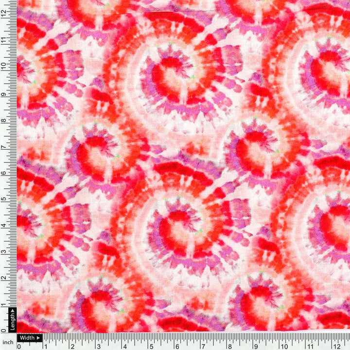 Multicolour Spiral Chain Tiny And Big Digital Printed Fabric - Pure Cotton - FAB VOGUE Studio®