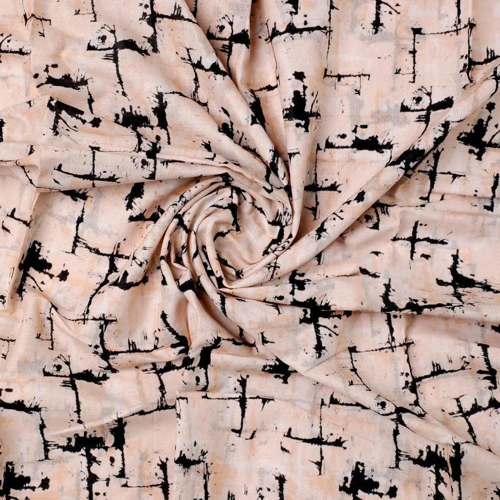 Toile Dark peach And Black Combination Digital Printed Fabric - Pure Cotton – pco 0 ta09665a 108 toile dark peach and black combination digital printed fabric pure cotton 1