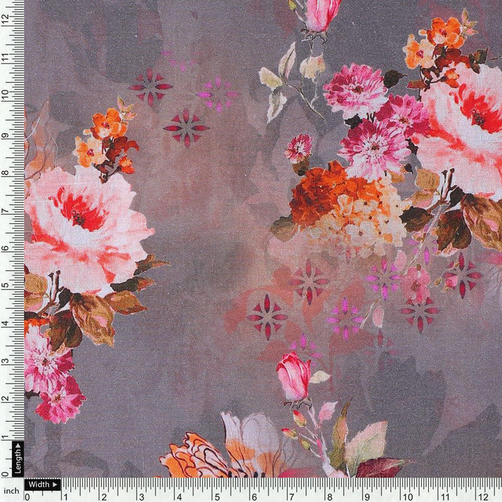 Morden Peony Watercolour Art Digital Printed Fabric - Pure Cotton - FAB VOGUE Studio®