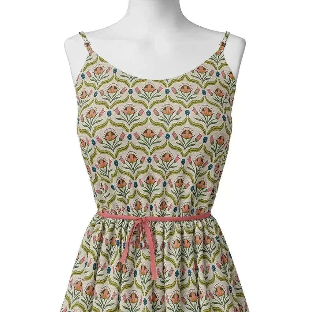 Green Leaves With Flower Digital Printed Fabric – pco 1 ta0957 108 green leaves with flower digital printed fabric 3