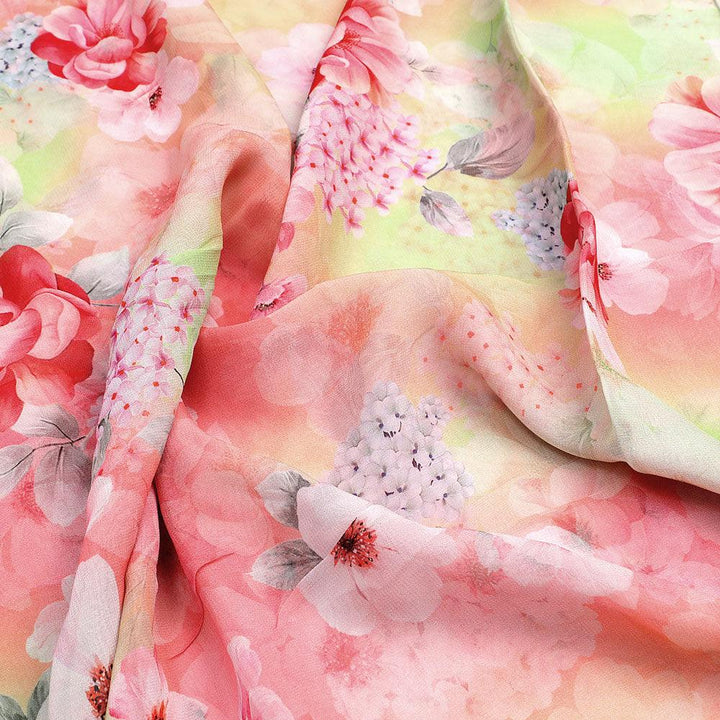 Multi-Color Floral Design Digital Printed Fabric - FAB VOGUE Studio®