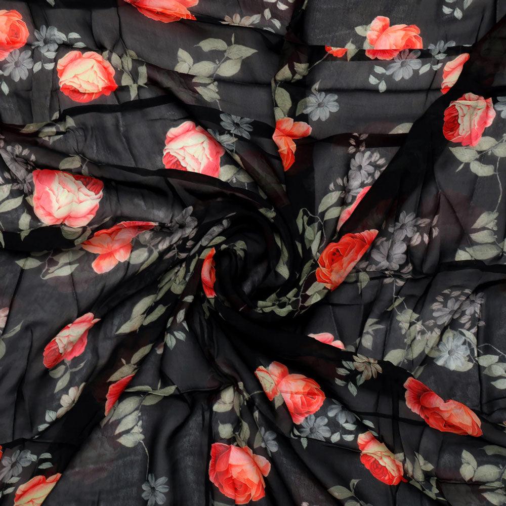 Elegant Floral Over Black Base Digital Printed Fabric – pg 0 0ta06659p1 110 elegant floral over black base digital printed fabric 1