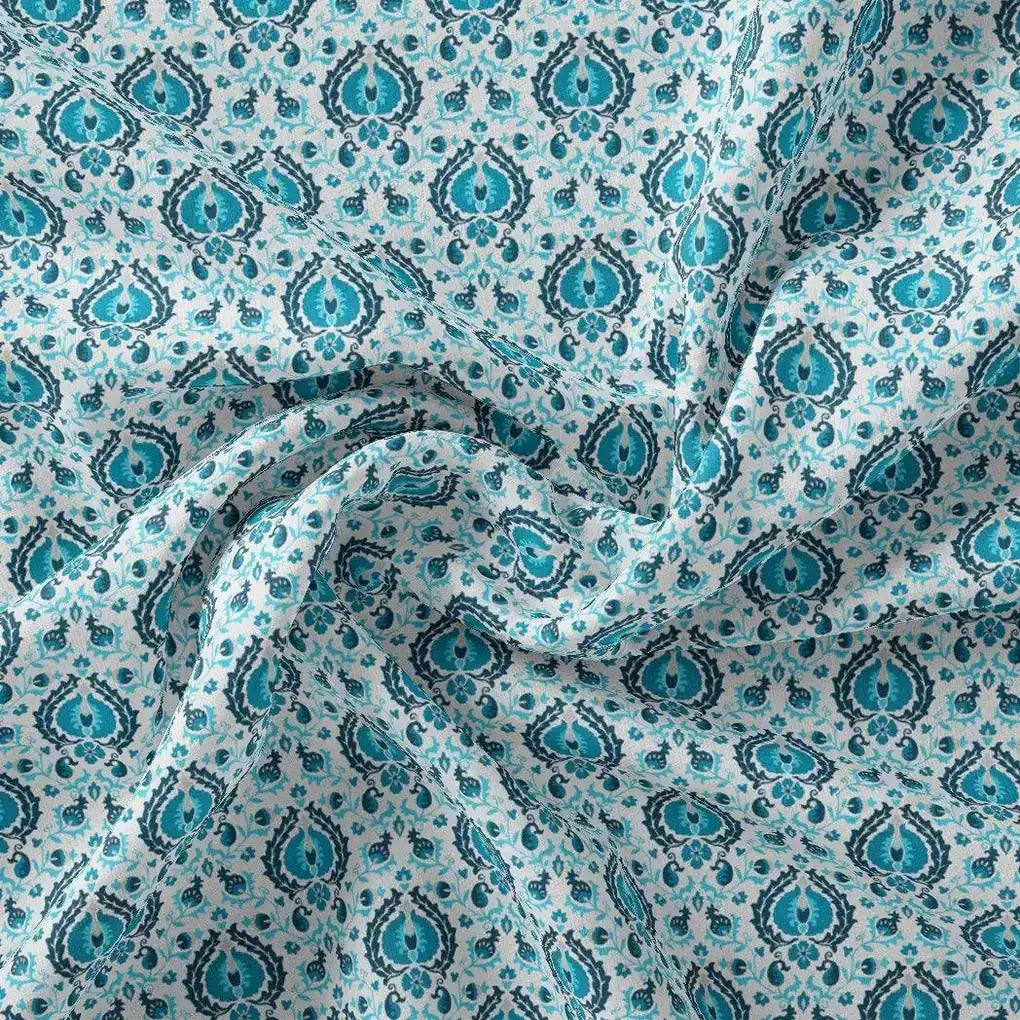 Skyblue Tiny Stylized Motif Digital Printed Fabric  - Pure Georgette – pg 0 ma012688 110 skyblue tiny stylized motif digital printed fabric pure georgette 4