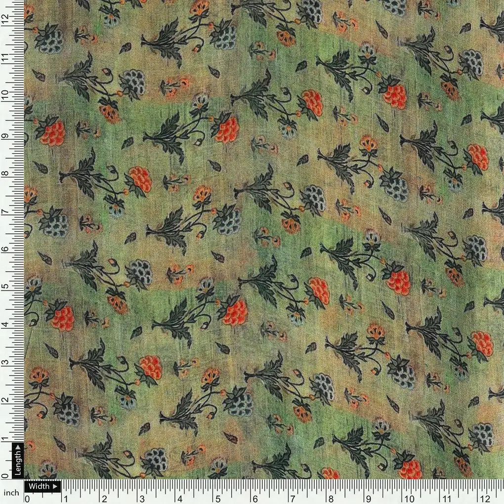 Beautiful Green Seamless Motif Flower Digital Printed Fabric - Pure Georgette – pg 0 ma0128 110 beautiful green seamless motif flower digital printed fabric pure georgette 4