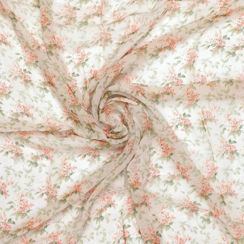 Painted Orange Flower Chintz Digital Printed Fabric  - Pure Georgette – pg 0 ma013660 110 painted orange flower chintz digital printed fabric pure georgette 1