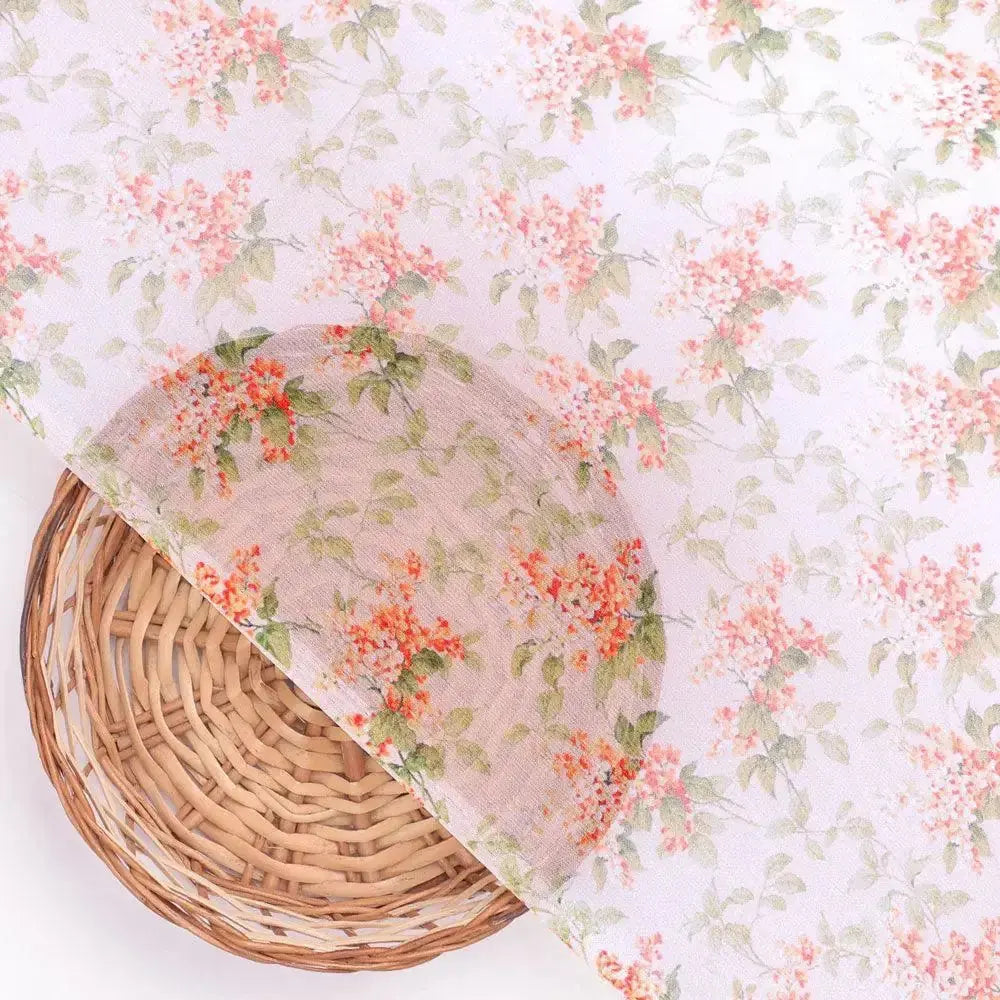 Painted Orange Flower Chintz Digital Printed Fabric  - Pure Georgette – pg 0 ma013660 110 painted orange flower chintz digital printed fabric pure georgette 2