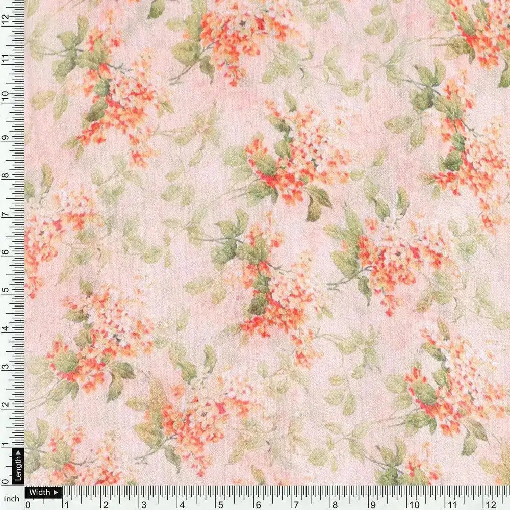Painted Orange Flower Chintz Digital Printed Fabric  - Pure Georgette – pg 0 ma013660 110 painted orange flower chintz digital printed fabric pure georgette 4