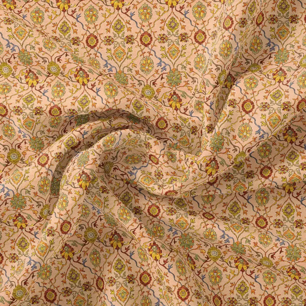 Brown Jecobean Pure Georgette Printed Fabric Material – pg 0 ma013924 110 brown jecobean pure georgette printed fabric material 1