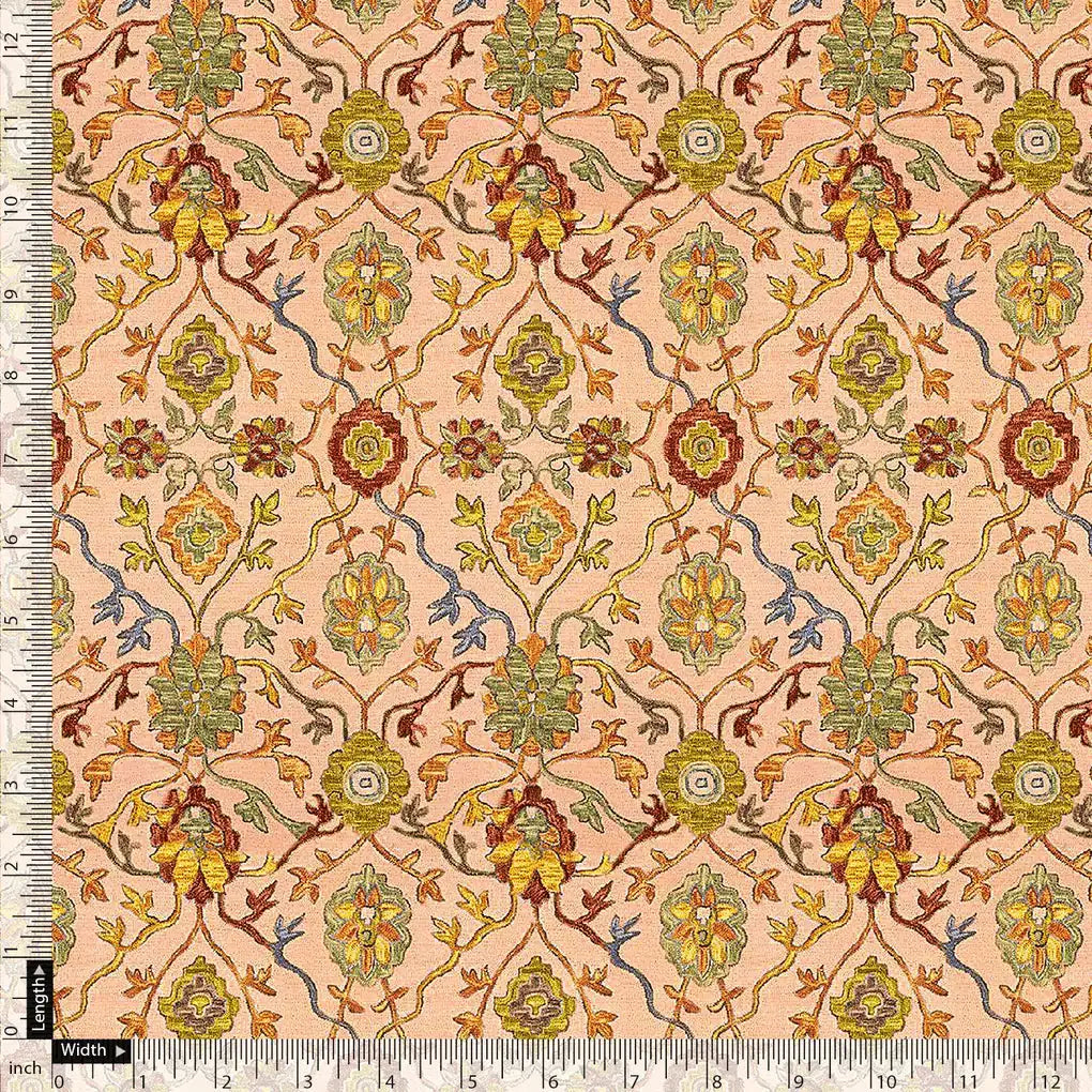 Brown Jecobean Pure Georgette Printed Fabric Material – pg 0 ma013924 110 brown jecobean pure georgette printed fabric material 5