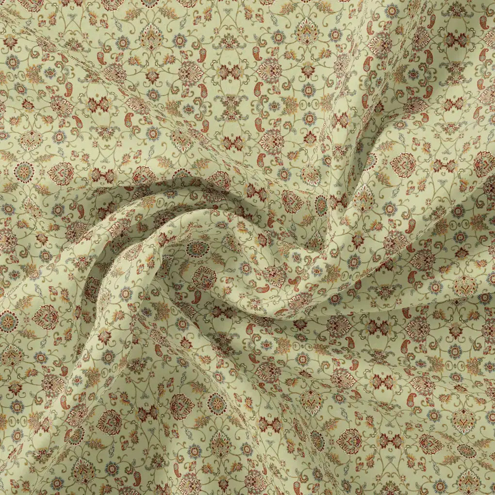 Pista Green Baroque Pure Georgette Printed Fabric Material – pg 0 ma013977 110 pista green baroque pure georgette printed fabric material 1